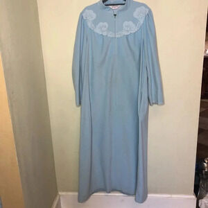 Vintage Vanity Fair Baby Blue House Dress Nightgown Size Medium
